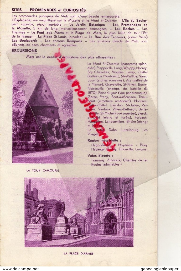 57- METZ- RARE PLAN SYNDICAT INITIATIVE 1949- PAUL EVEN- - Dépliants Touristiques