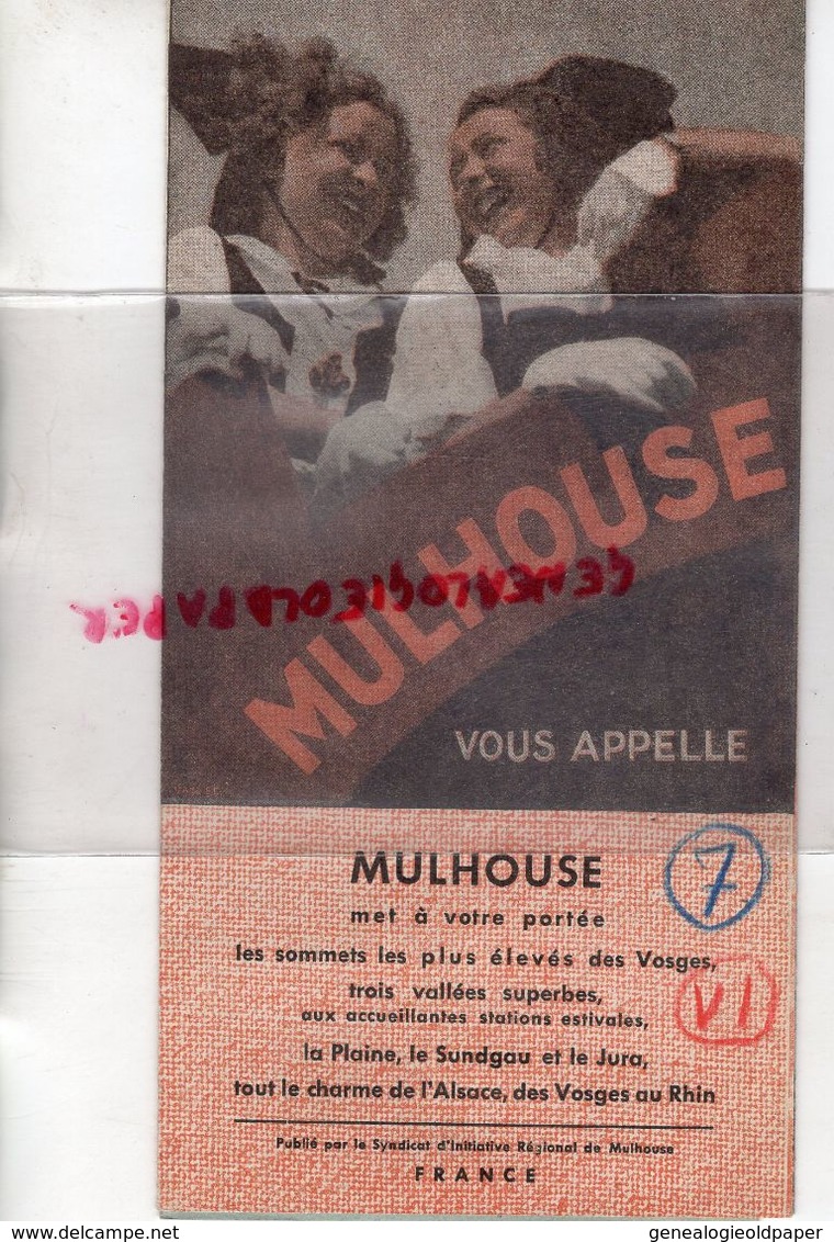 68- MULHOUSE- RARE DEPLIANT TOURISTIQUE 1949-LISTE HOTELS TARIFS- IMPRIMERIE RUGE FRERES- - Dépliants Touristiques