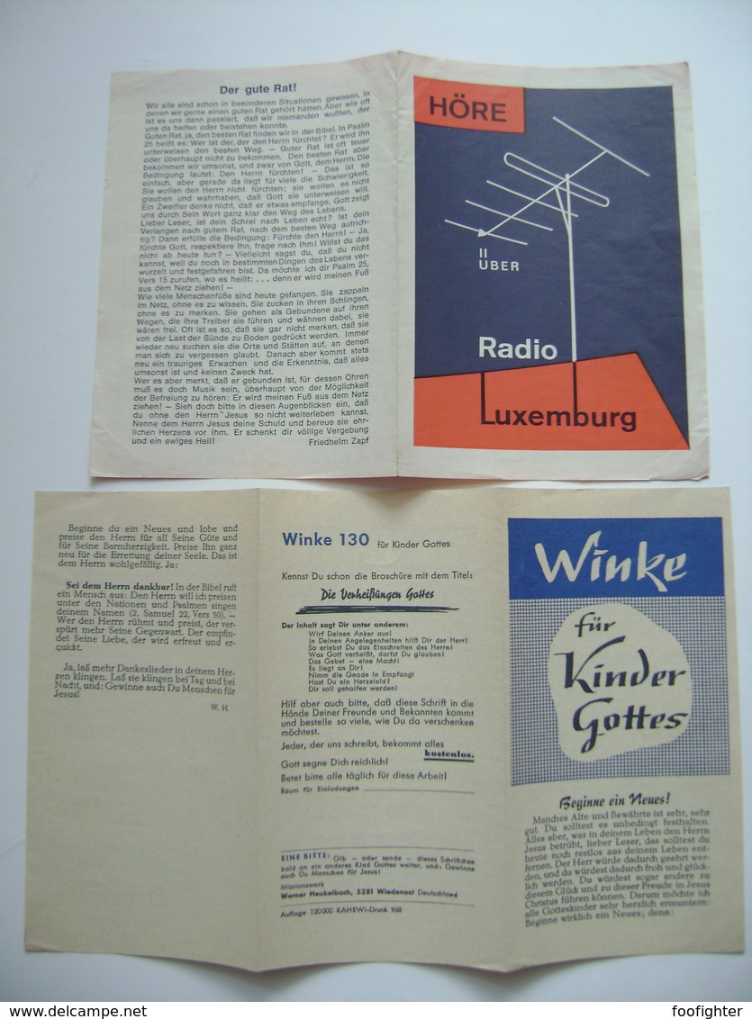 Höre über RADIO LUXEMBURG - Winke Für Kinder Gottes - Rundfunkplan Januar 1971, Missionwerk - Andere & Zonder Classificatie