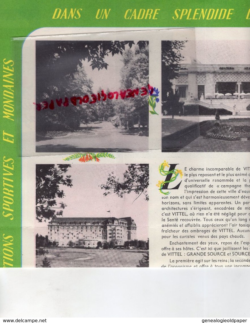 88- VITTEL - RARE DEPLIANT TOURISTIQUE CAMPAGNE THERMALE-HEPAR-CREATION VOLT-IMPRIMERIE L. DANEL