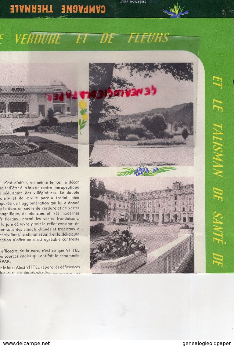 88- VITTEL - RARE DEPLIANT TOURISTIQUE CAMPAGNE THERMALE-HEPAR-CREATION VOLT-IMPRIMERIE L. DANEL