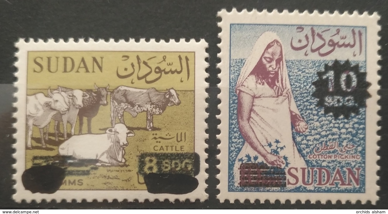 HXSU1 - Sudan 2017 Complete Set 2v. MNH - Revalued 2 Stamps, Surcharged 8D & 10D By Handstamp - Sudan (1954-...)