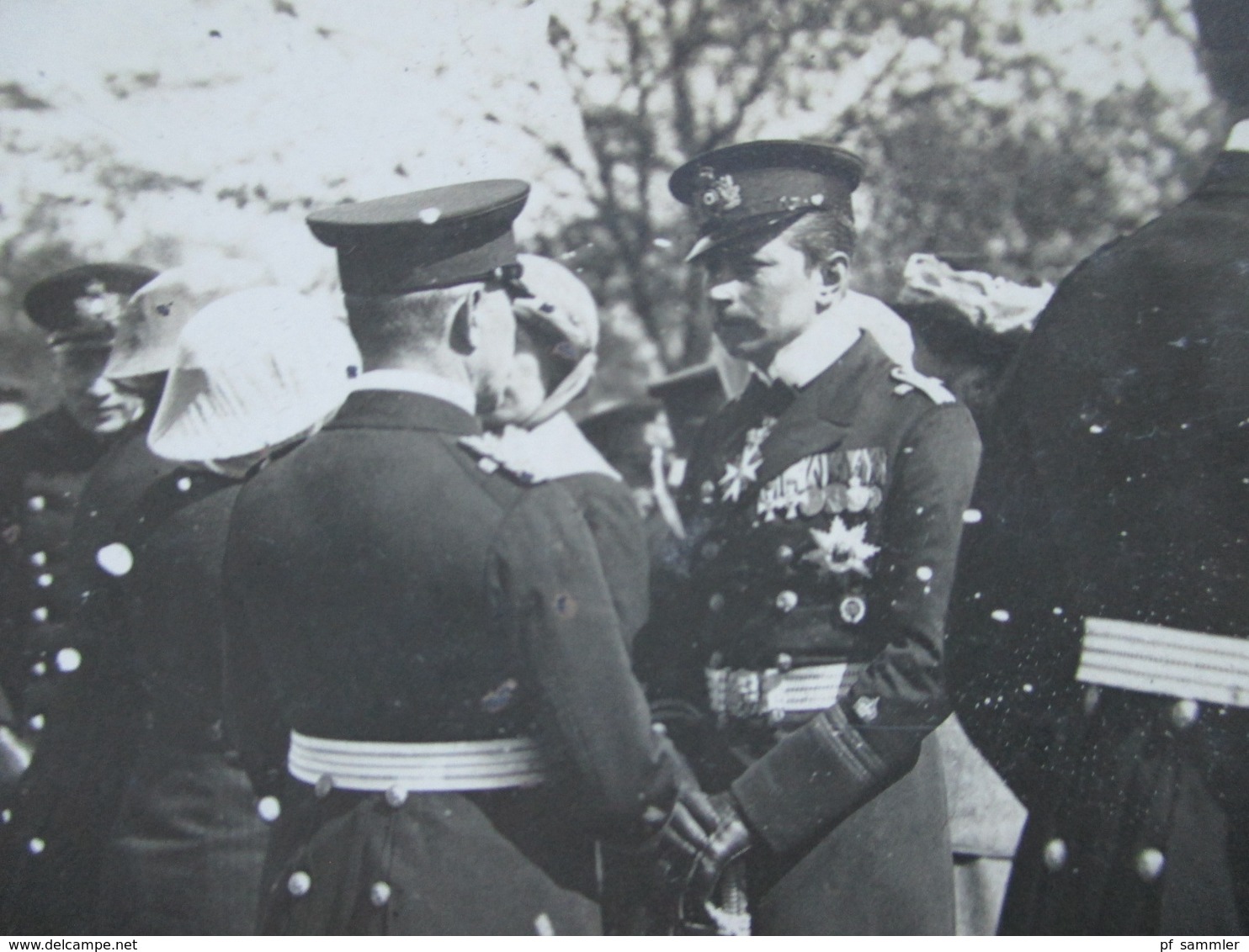 DR Nordschleswig Echtfoto AK Um 1900 Hohe Militärränge! Am Düppel Denkmal. Marine?! J. Boisen Sonderburg RRR - Uniformen