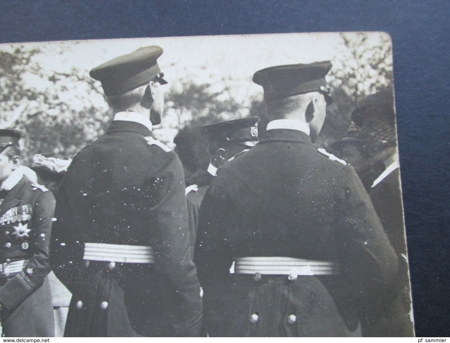 DR Nordschleswig Echtfoto AK Um 1900 Hohe Militärränge! Am Düppel Denkmal. Marine?! J. Boisen Sonderburg RRR - Uniforms