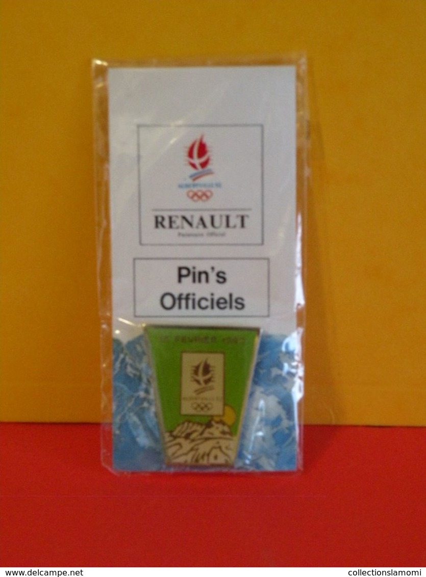 Pin's Officiels Des Jeux Olympique D'Hiver Albertville 1992 Partenaire Officiel Par Renault Des Jeux D'Hiver 92 - Wintersport