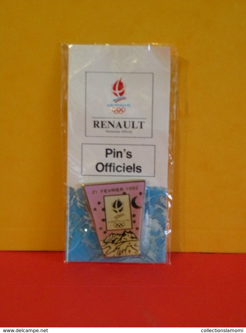 Pin's Officiels Des Jeux Olympique D'Hiver Albertville 1992 Partenaire Officiel Par Renault Des Jeux D'Hiver 92 - Winter Sports