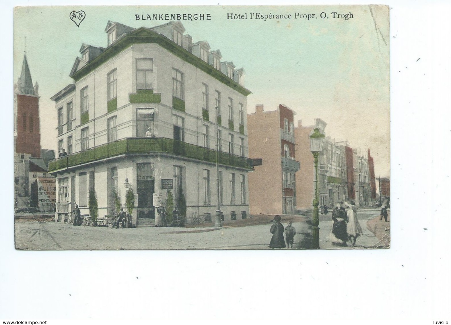 Blankenberghe - Blankenberge - Hôtel De L' Esperance Eigenaar O. Trogh - Geanimeerd - Gekleurde Kaart ( Feldpost ) - Blankenberge