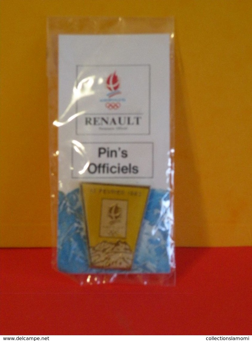 Pin's Officiels Des Jeux Olympique D'Hiver Albertville 1992 Partenaire Officiel Par Renault Des Jeux D'Hiver 92 - Sports D'hiver