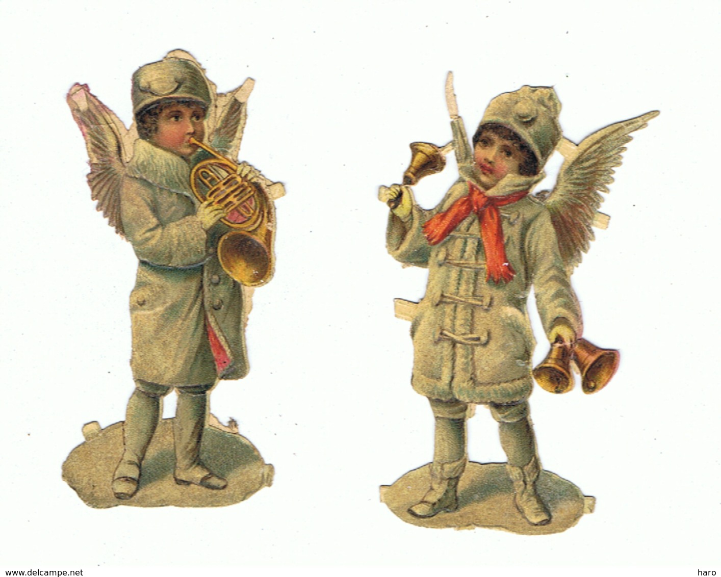 Lot De 3 Découpis - Fillette, Ange,musique,......(hon) - Angels