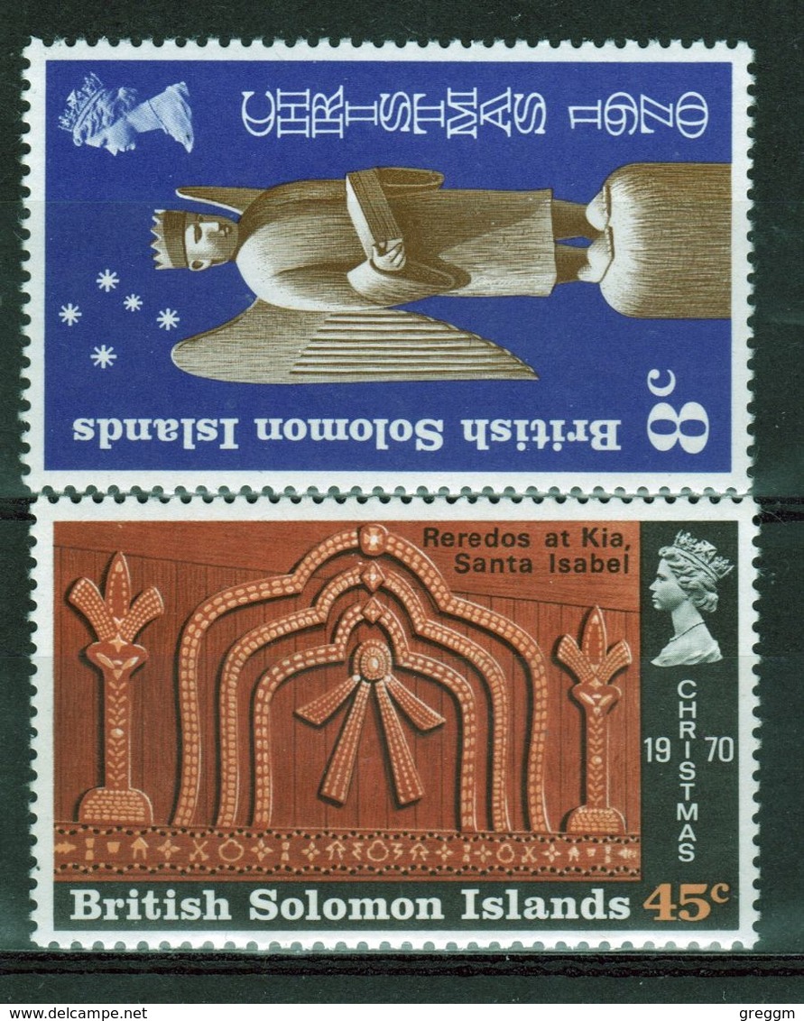 British Solomon Islands 1970 Christmas Unmounted Mint Set Of Stamps. - Islas Salomón (...-1978)
