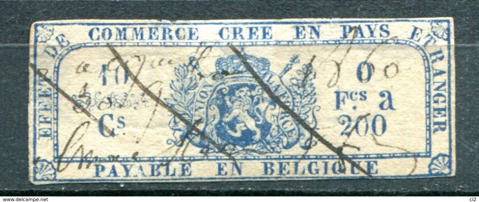 BELGIQUE - Fiscaux - Effet De Commerce Annulé En 1860 - Timbres