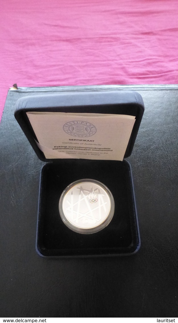 ESTLAND Estonia 2008 Silver Coin Silbermünze PEKING Olympic Games - Estland