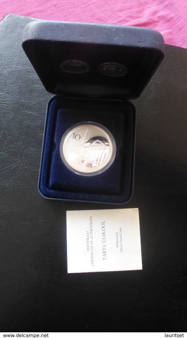 ESTLAND Estonia 2002 Silver Coin Silbermünze University Tartu Universität Dorpat - Estland