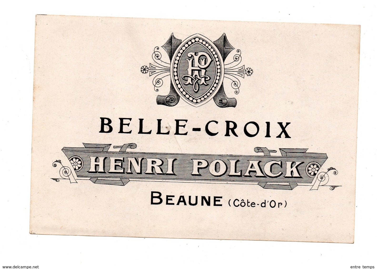 Etiquette Vin Bourgogne Belle Croix Henri Polack - Collections