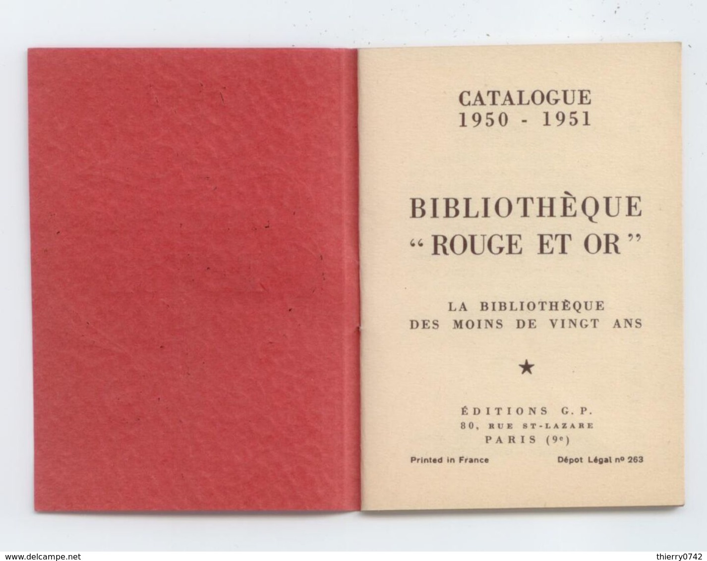 SUPERBE CALENDRIER 1951 LIBRAIRIE HACHETTE ST ETIENNE LOIRE BIBLIOTHEQUE ROUGE ET OR ETAT PARFAIT COLLECTOR - Petit Format : 1941-60