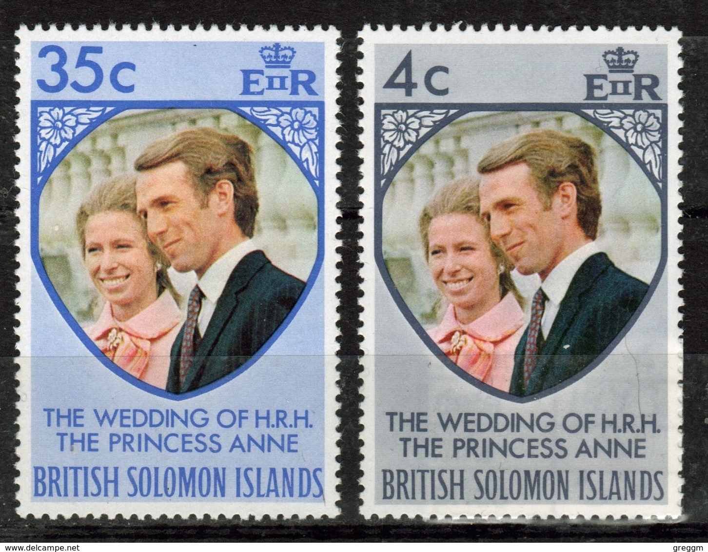 British Solomon Islands 1973 Royal Wedding Unmounted Mint Set Of Stamps. - Iles Salomon (...-1978)