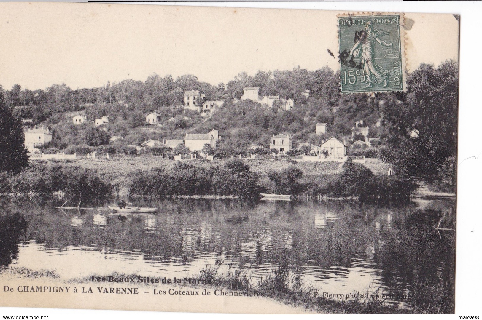 DE  CHAMPIGNY  A La    VARENNE ,,,,,LES COTEAUX De  CHENNEVIERES,,,,,VOYAGE ,,,BARQUE ,,,,BE ,,,, - Champigny