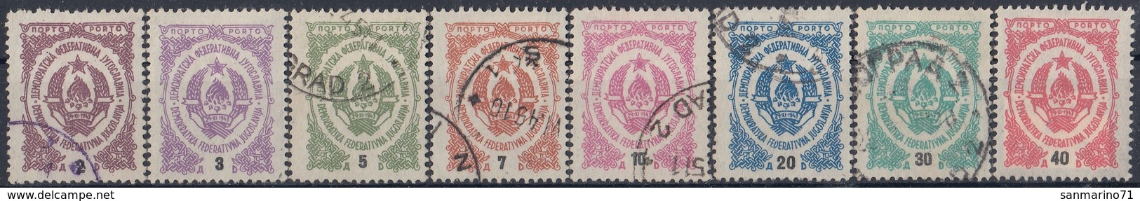 YUGOSLAVIA Porto 76-83,used,falc Hinged - Impuestos