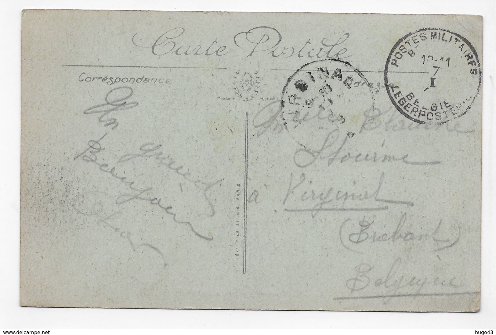 (RECTO / VERSO) LE HAVRE - N° 100 - L' AUGUSTIN NORMAND - CACHET POSTES MILITAIRES BELGE  - CPA VOYAGEE - 76 - Veerboten