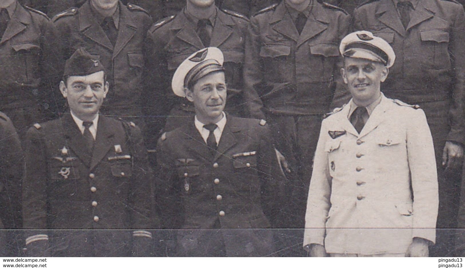 Au Plus Rapide Carte Photo Notre Groupe Marine Nationale Aviation Aéro-navale ?? Années 30-40 ?? Officier - Régiments