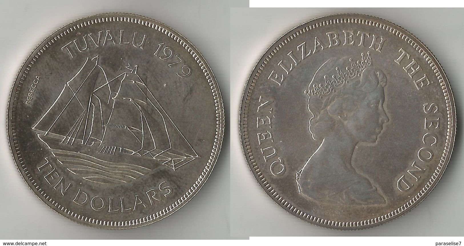 TUVALU 10 DOLLARS 1970  ARGENT - Tuvalu