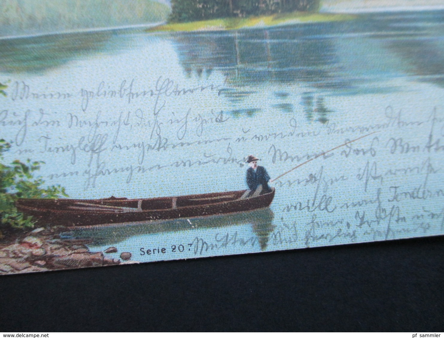 AK 1905 Nordschleswig Dänemark Einsamer Angler Im Boot. Künstlerkarte. Tingleff Nach Pattburg Mit AK K1 Pattburg - Denmark