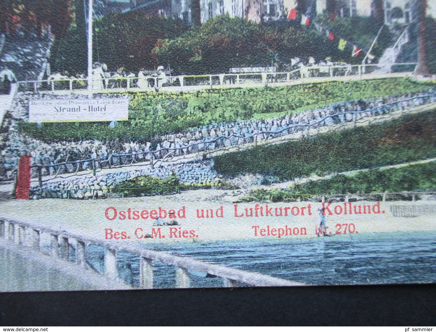 DR Nordschleswig / Dänemark 1911 Ostseebad U. Luftkurort Kollund. Besitzer C.M. Ries. Starnd Hotel. Wester - Satrup - Hotels & Gaststätten