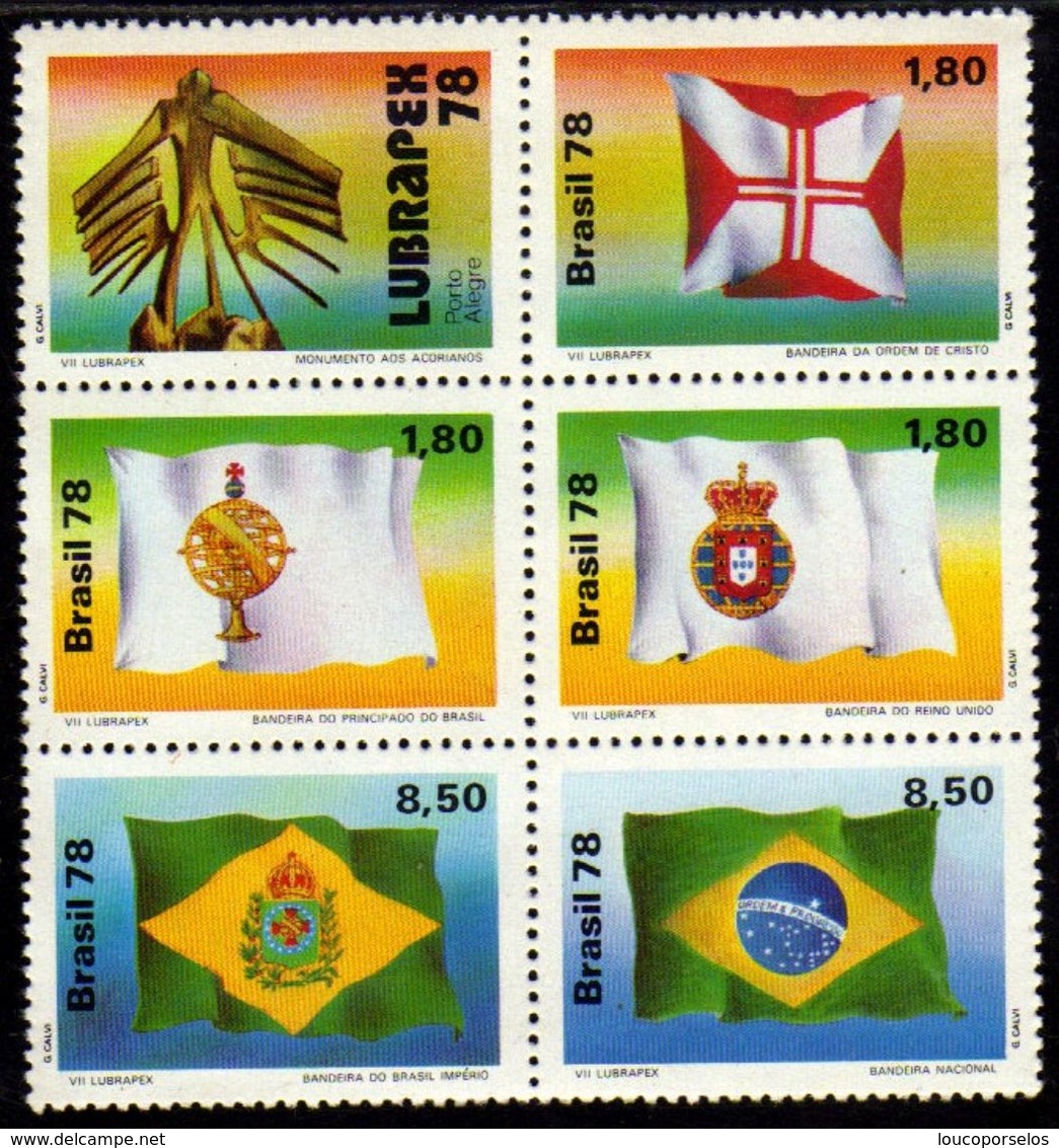 Brasil C 1055/59 Bandeiras Históricas Sextilha 1978 NNN - Unused Stamps