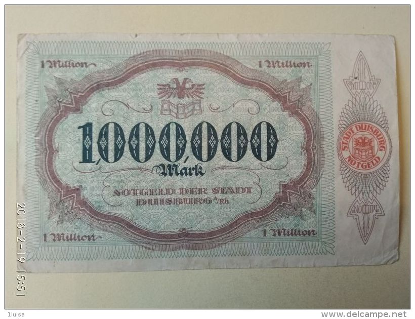 GERMANIA Duisburg 1 Milione Mark 1923 - [11] Local Banknote Issues