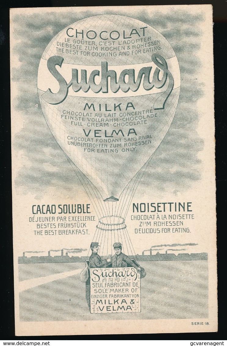 SUCHARD - MENU 14 X 9 CM 1908 SERIE 18  - 2 SCANS - Suchard