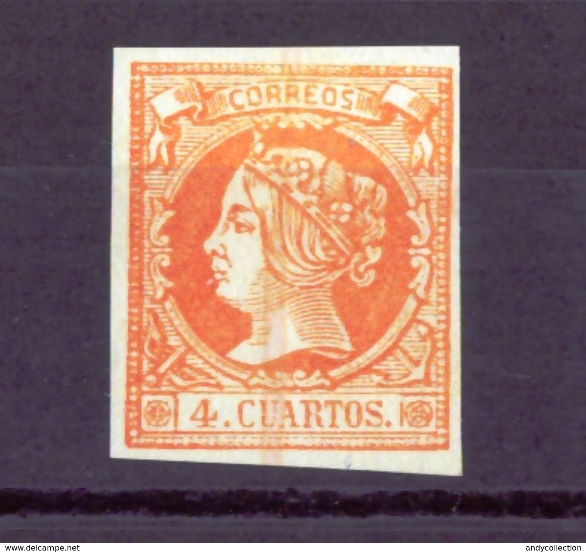 SPAIN 1860 EDIFIL 52 4c Isabel II NEW - Unused Stamps