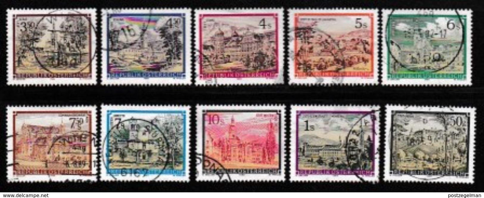 AUSTRIA, Various Years, Cancelled Stamp(s), 10 Stamps Touristic Landscapes  , #4164 - Used Stamps