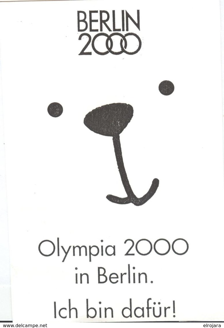 GERMANY Registered Card Berlin Candidate Olympic Games 2000 With Cancel Candidate Olympia 2000 - Sommer 2000: Sydney