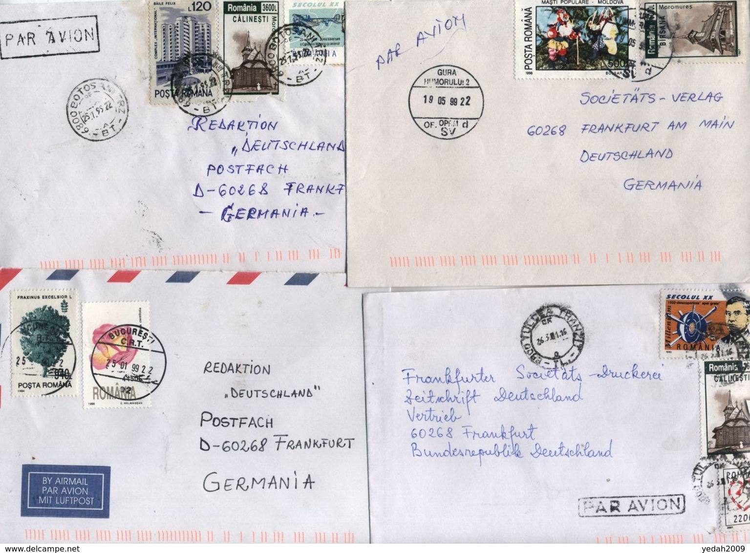 Romania 4 AIRMAIL COVERS TO Germany - Lettres & Documents