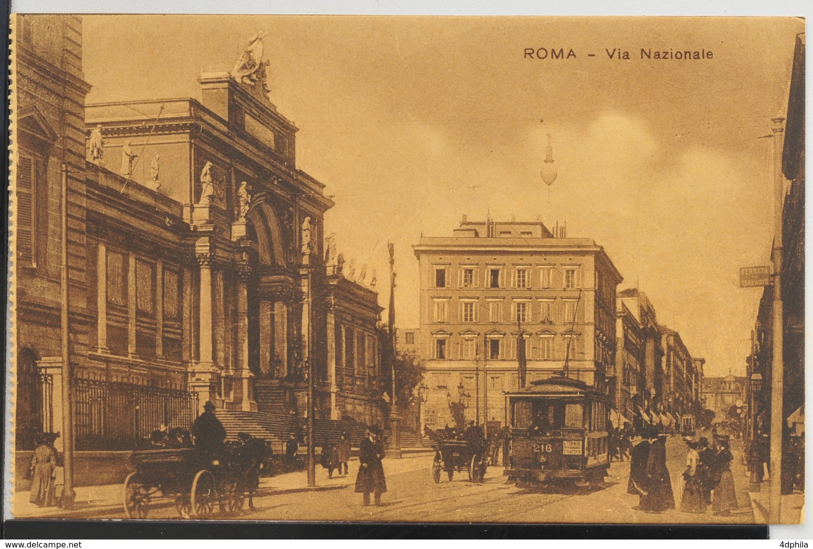 Roma 1910, Via Nazionale, Très Animée - Transportes