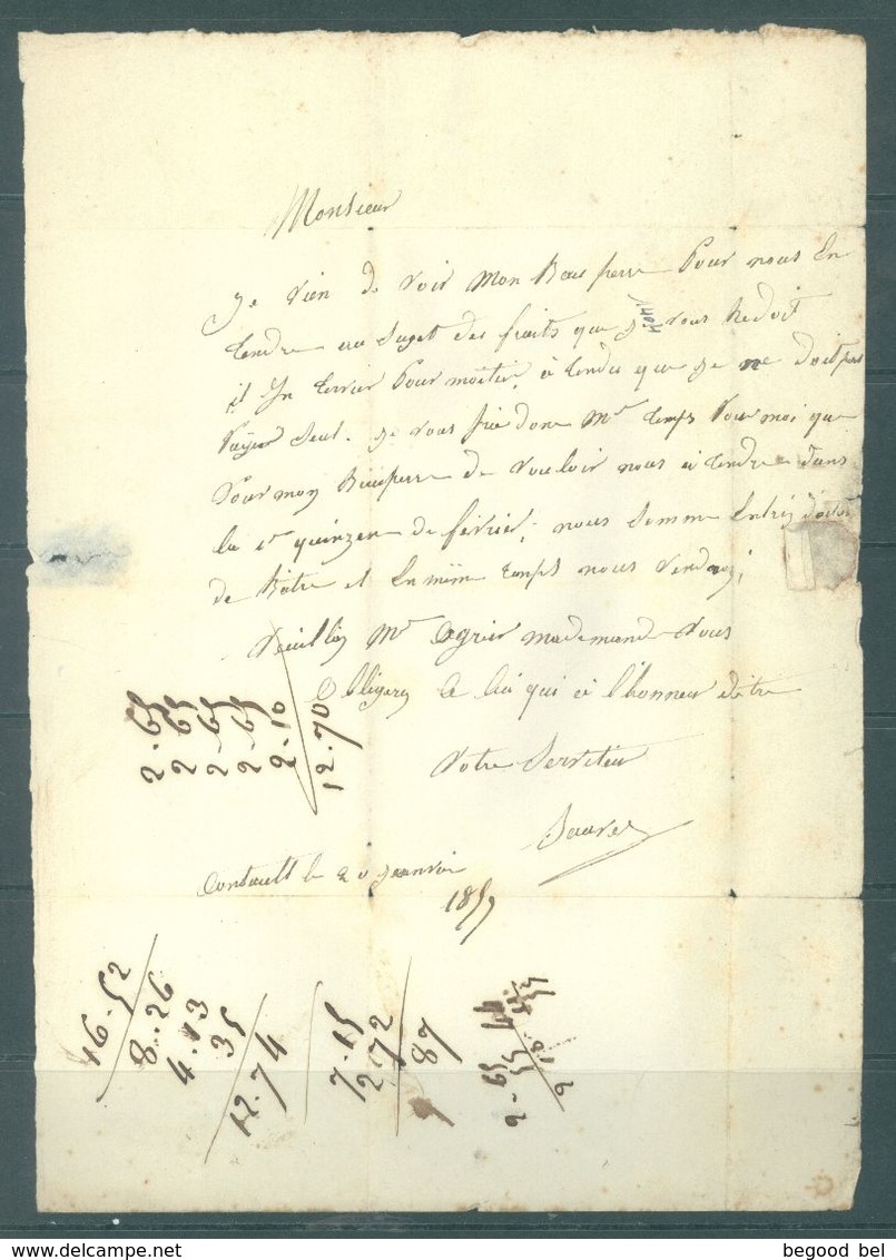 FRANCE - 21.1.1857 - LETTRE DE GIVRY EN ARGONNE A ST MENEOULE  PC 1404 - Yv 14A - Lot 16397 - 1853-1860 Napoléon III