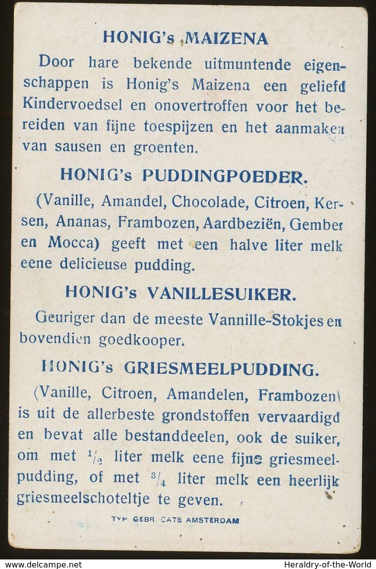 Honig Trade Card (NL) : Arms, Flag And Costume : Sweden (crest, Heraldry, Folklore) - Other & Unclassified