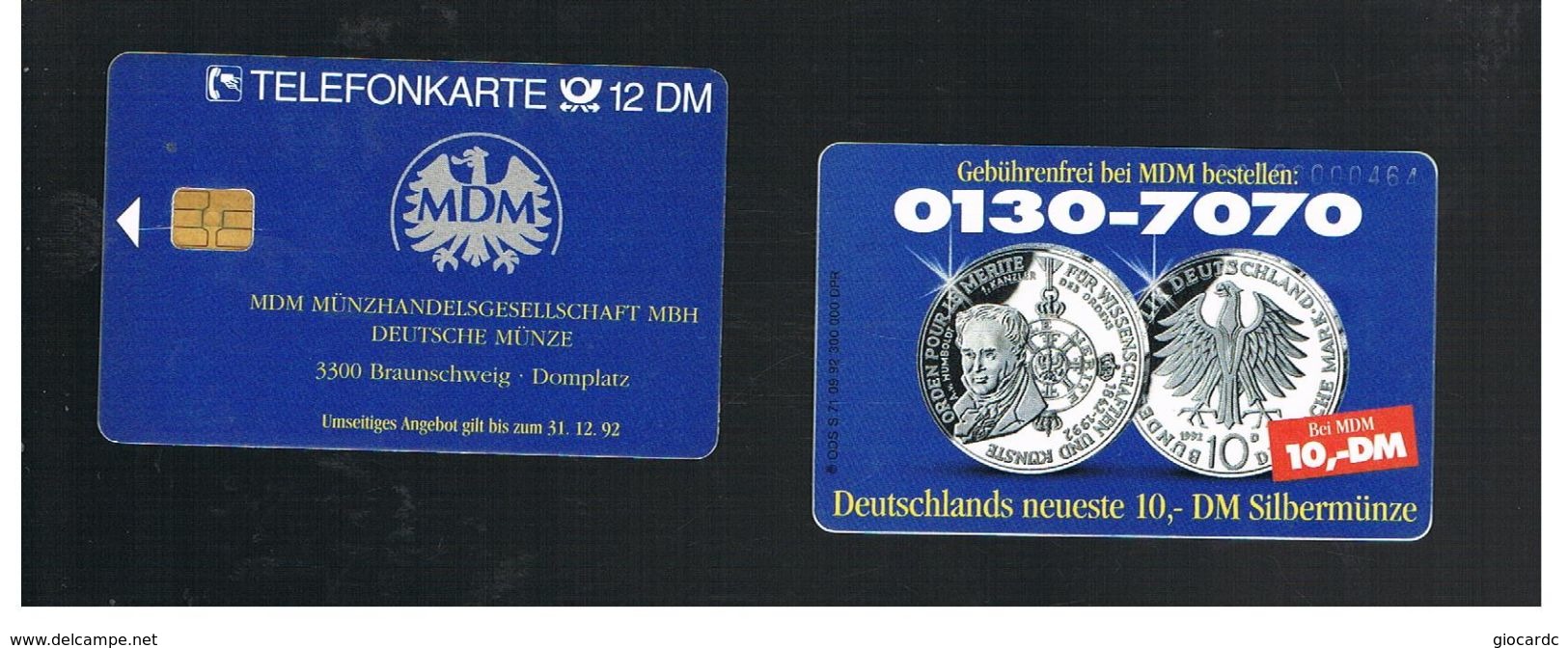 GERMANIA (GERMANY) -  1992 - MDM         - USED - RIF.   25 - Timbres & Monnaies