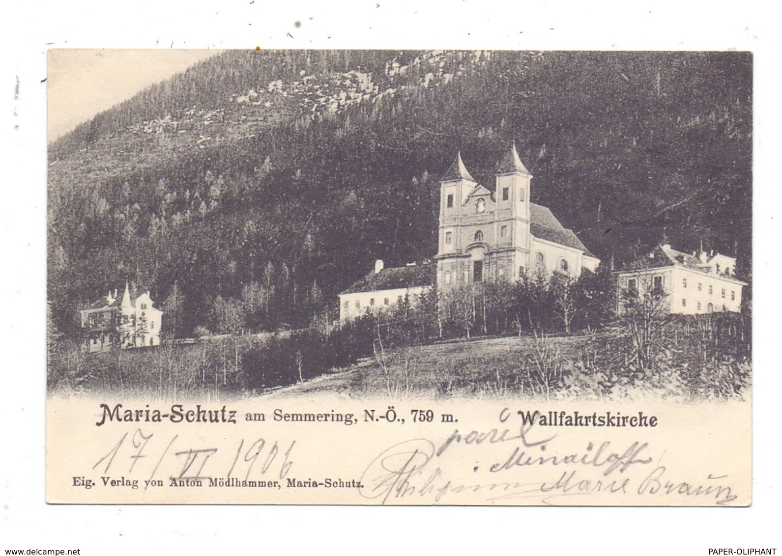 A 2642 SCHOTTWIEN - MARIA SCHUTZ, Wallfahrtskirche, 1906 - Neunkirchen