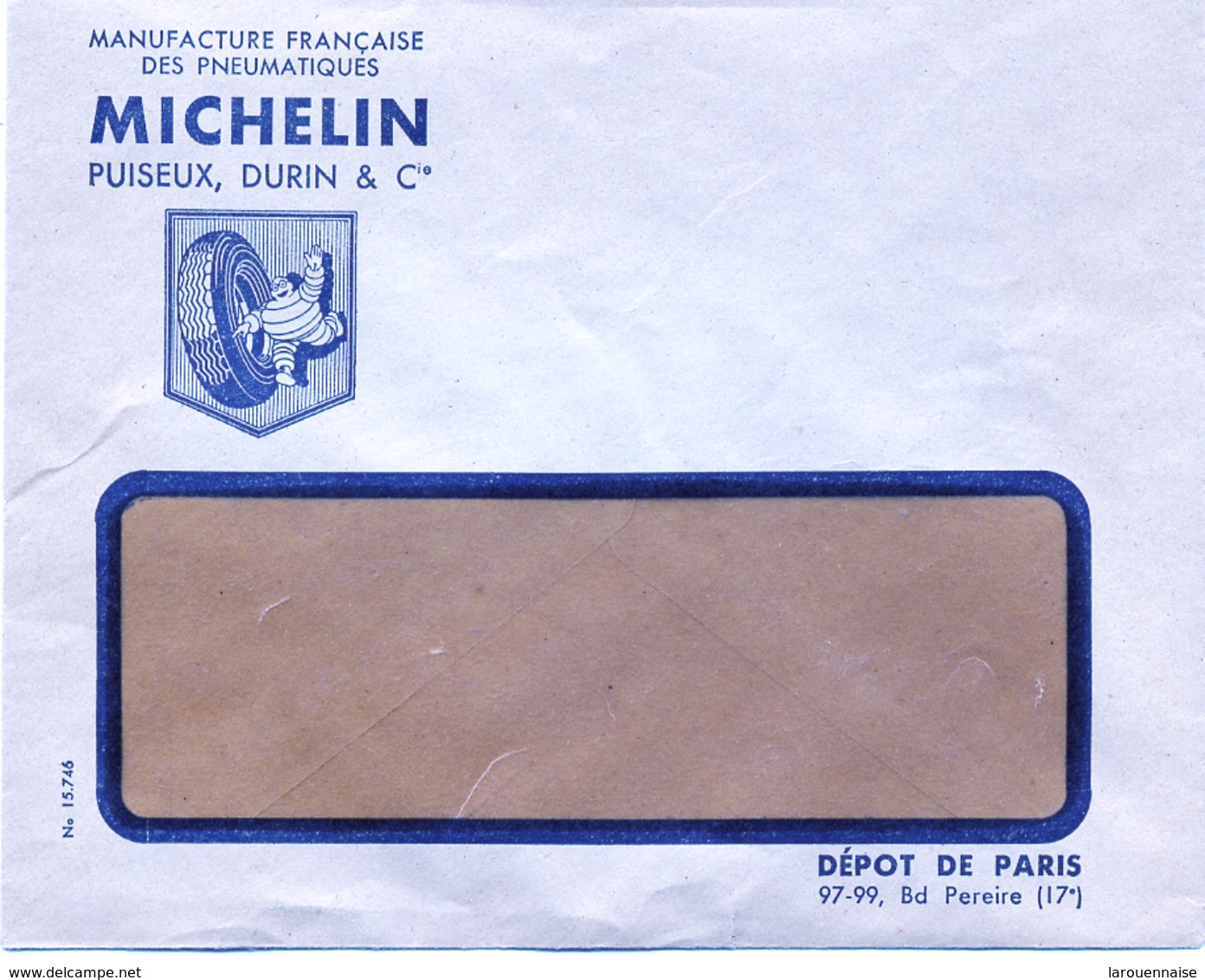 Pub Michelin : Enveloppe à Fenétre . - Publicités