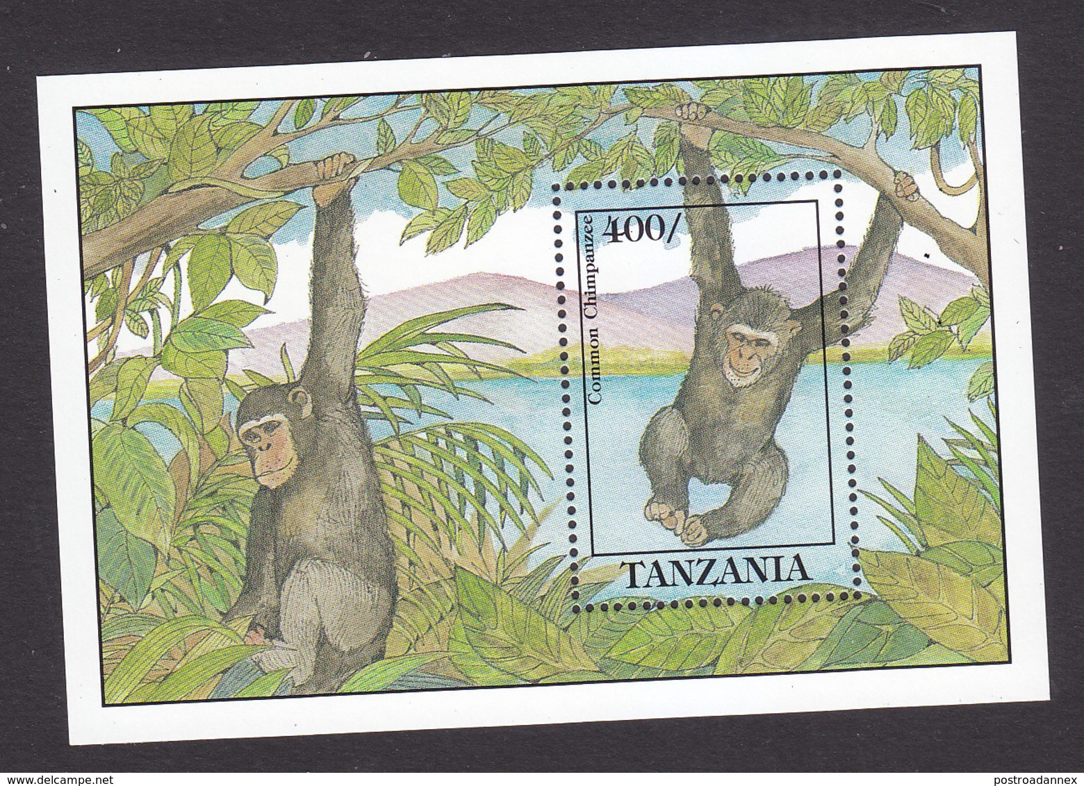 Tanzania, Scott #860, Mint Never Hinged, Chimpanzee, Issued 1992 - Tanzania (1964-...)