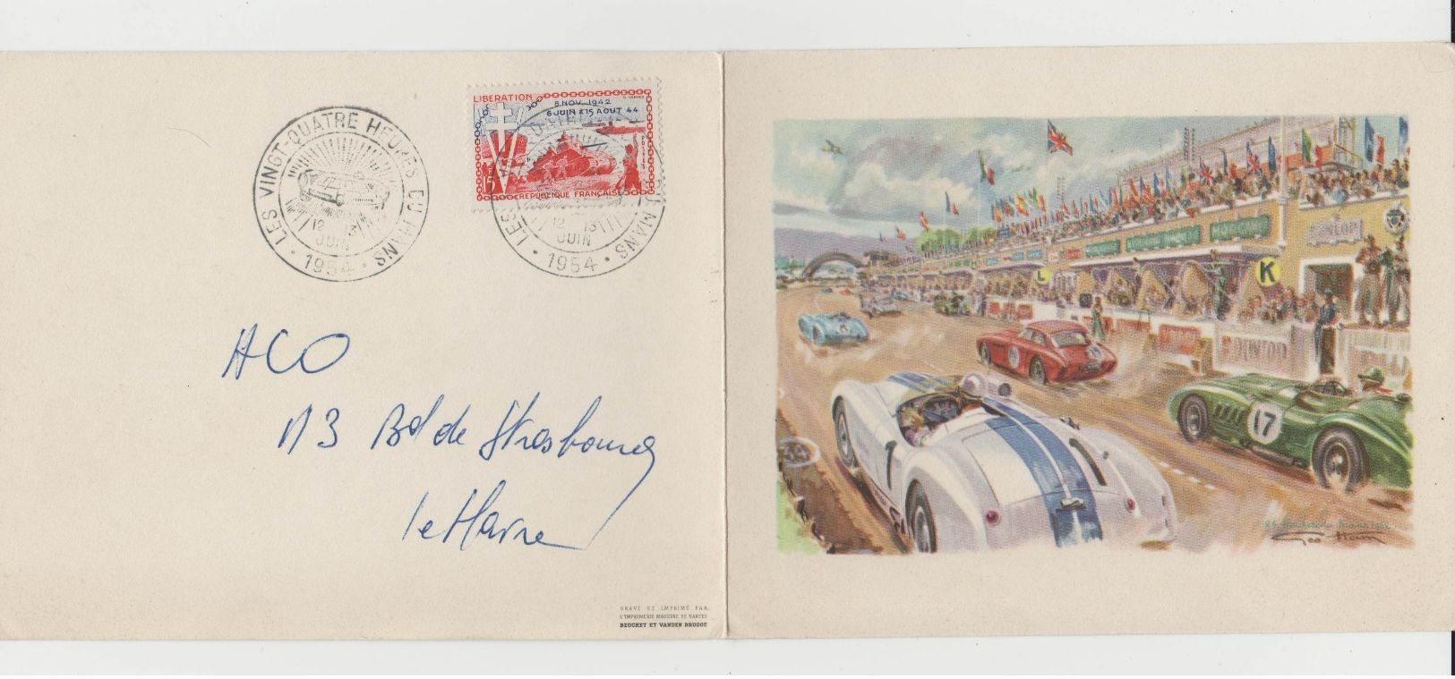 Carte Geo Ham - 24 Heures Du Mans 1952 - Le Mans