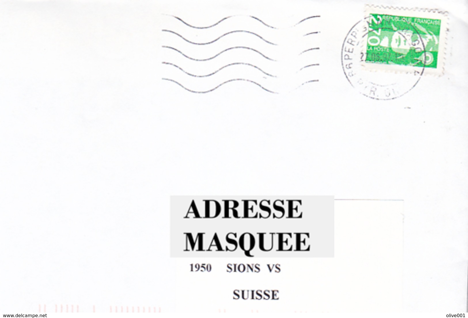 Lettre Voyagé De La France Pour La Suisse Oblitéré De Perpignan Du 27/ 06/ 1997 Tp  Marianne Du Bicentenaire Y&T N° 3005 - Covers & Documents