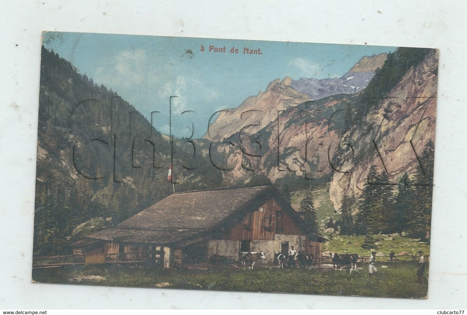 Bex (Suisse, Vaud) :GP De L'Auberge-ferme Du Pont-de-Nant Au Hameau De Les Plans-sur-Bex En 1907 (animé) PF. - Bex
