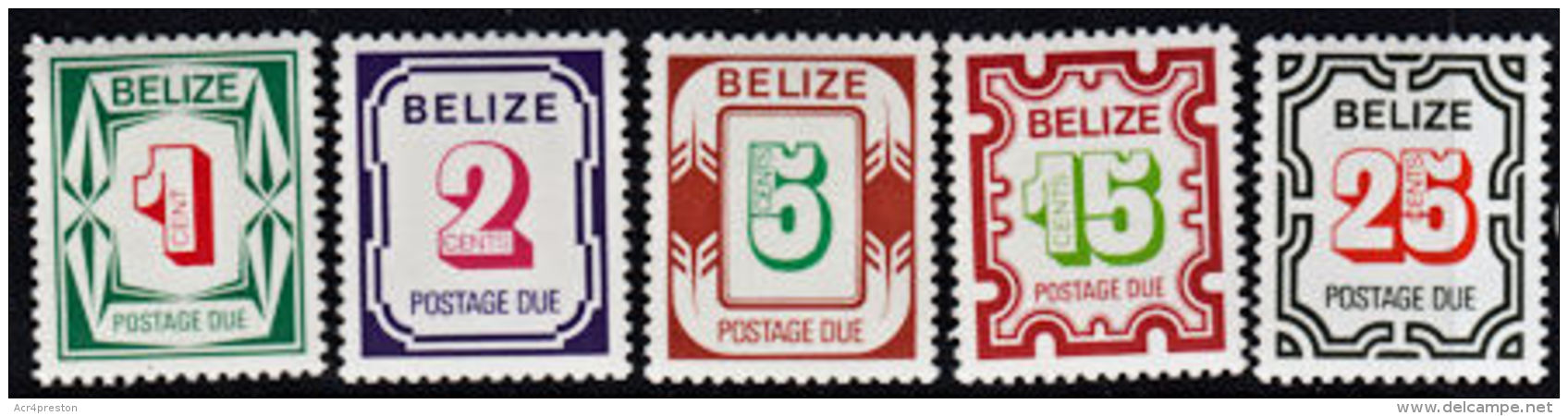 C0168 BELIZE 1976, SG D6-10 Postage Due Stamps  MNH - Belize (1973-...)