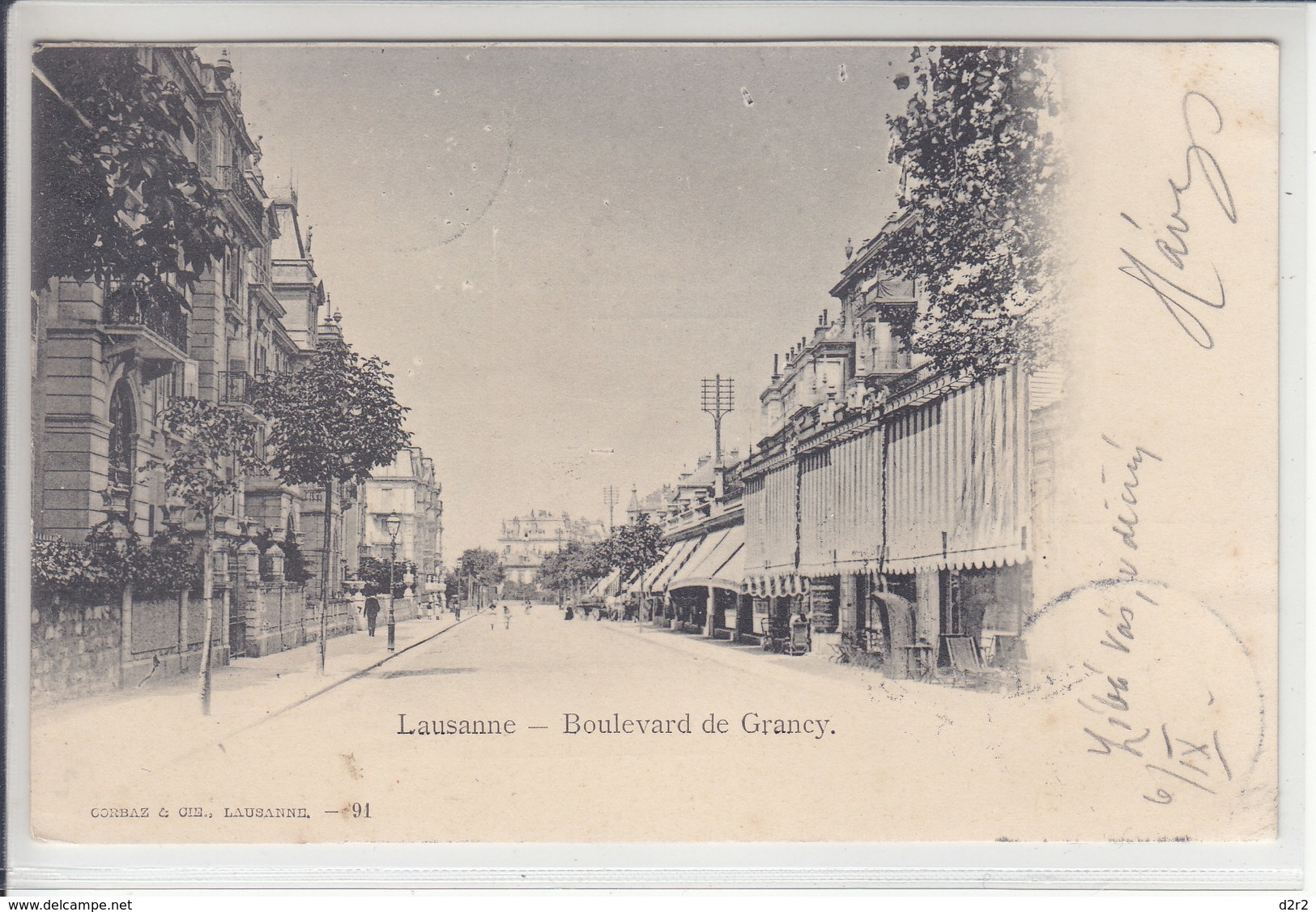 LAUSANNE - BOULEVARD DE GRANCY - ANIMEE - 6.09.01 - DOS UNIQUE  - POUR TURNOV EN AUTRICHE - Grancy