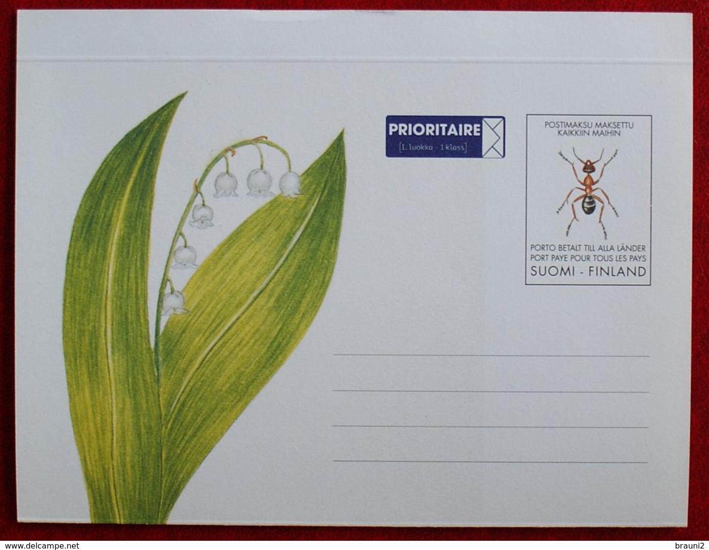 Insekten Insects Insectes Prepaid Cover Finland - Other & Unclassified