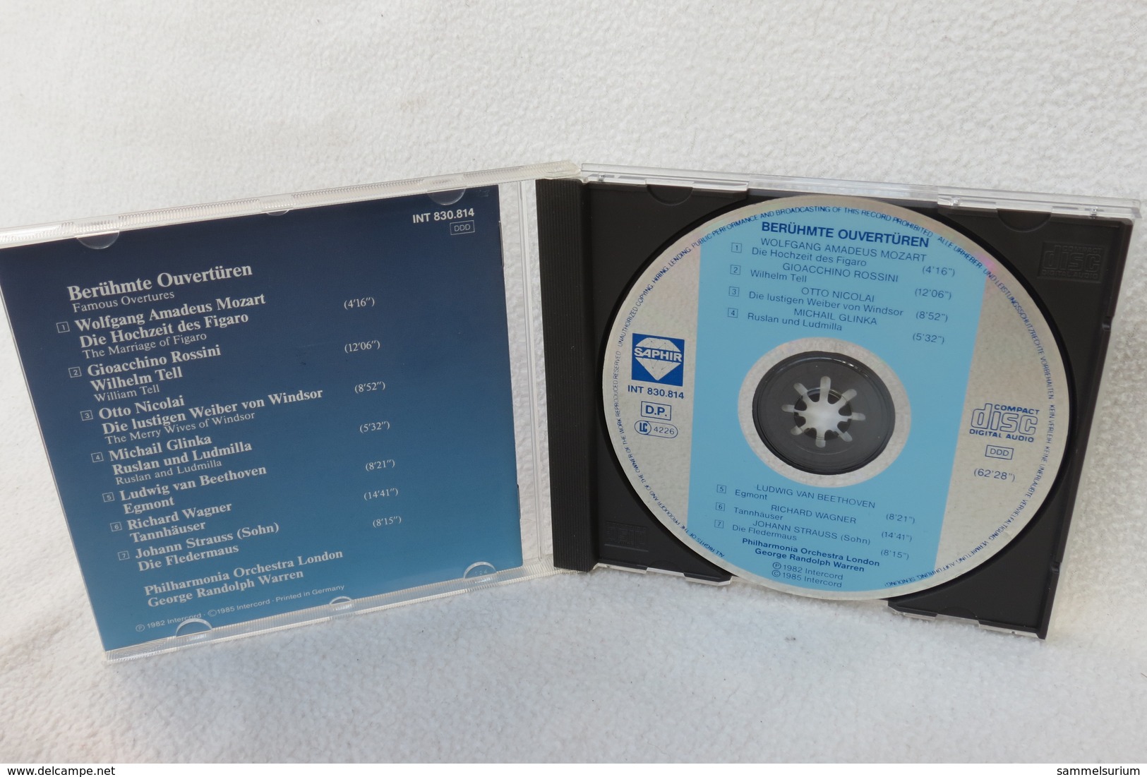 CD "Berühmte Ouvertüren" Mozart, Rossini, Nicolai, Glinka, Beethoven Etc. - Klassik