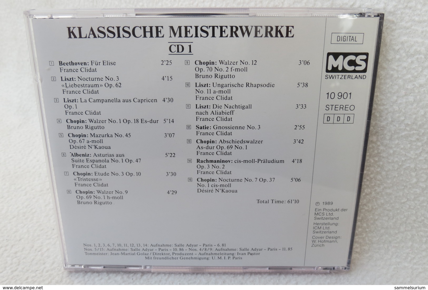 5 CDs "Klassische Meisterwerke" Die Schönsten Klassischen Werke Für Klavier, Violine, Trompete, Celle, Orgel - Klassik