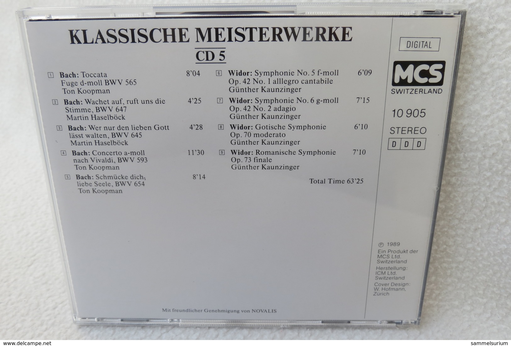 5 CDs "Klassische Meisterwerke" die schönsten klassischen Werke für Klavier, Violine, Trompete, Celle, Orgel